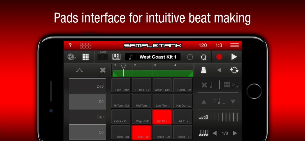 SampleTank app pads interface for intuitive beat making on iPhone