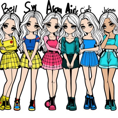 a group of girls realistic