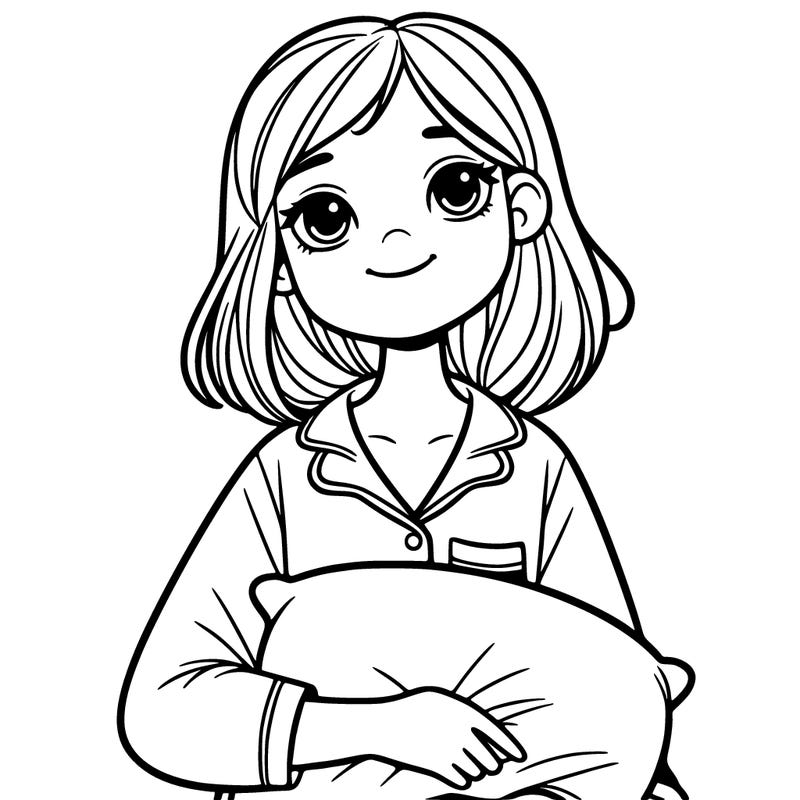 woman with pajamas and a pillow