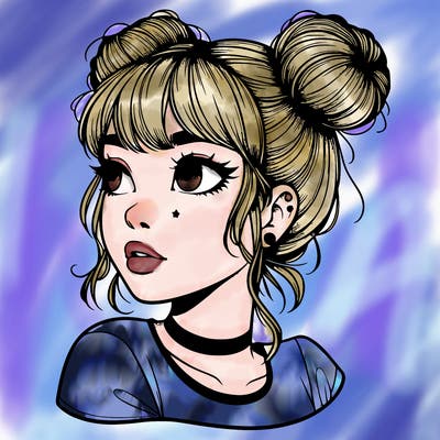 realistic girl with spacebuns