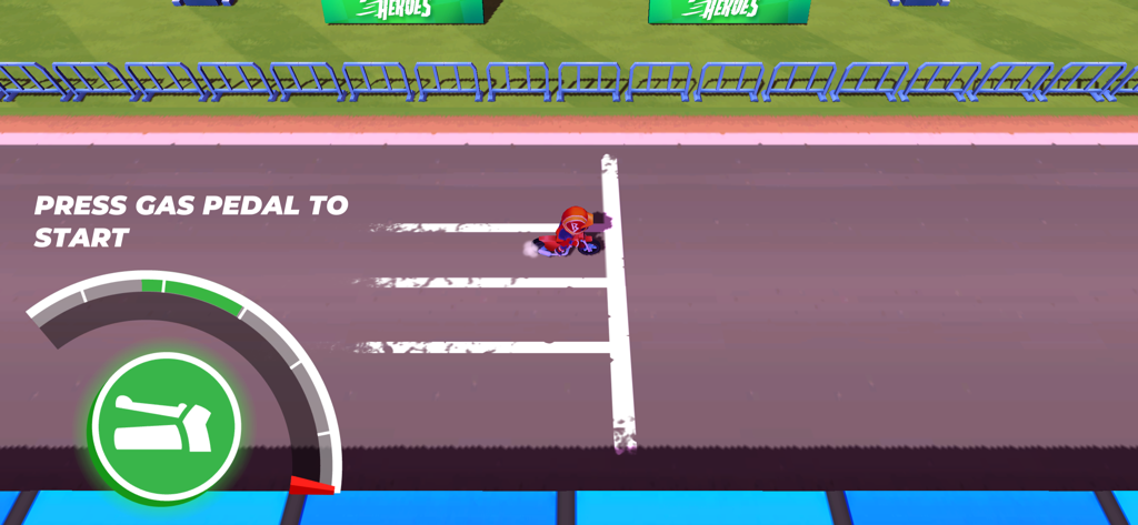 Speedway Heroes - スピードウェイ・ヒーローズのモバイルゲームで、スタートラインに立つバイクレーサー