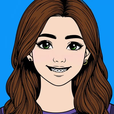 realistic young girl smile