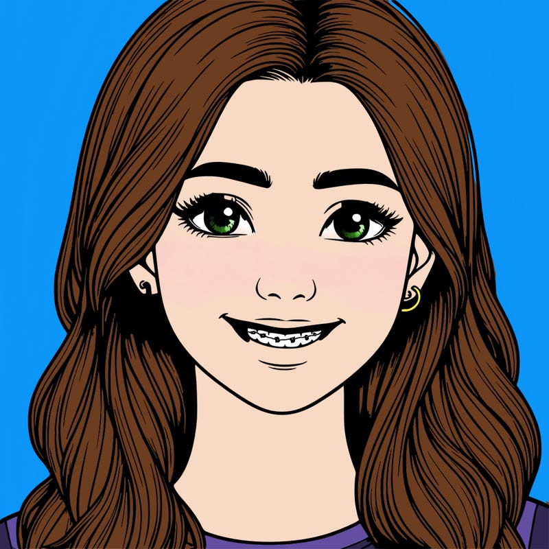 realistic young girl smile