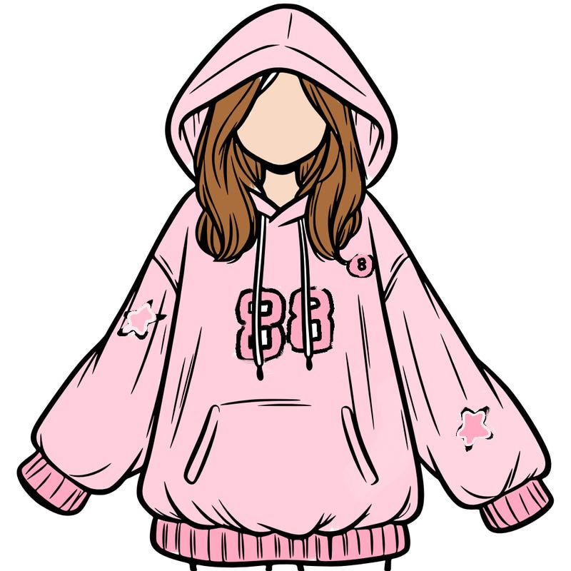 girl in oversized hoodie