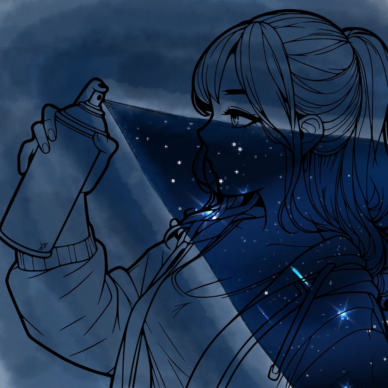 a realistic girl spray, painting