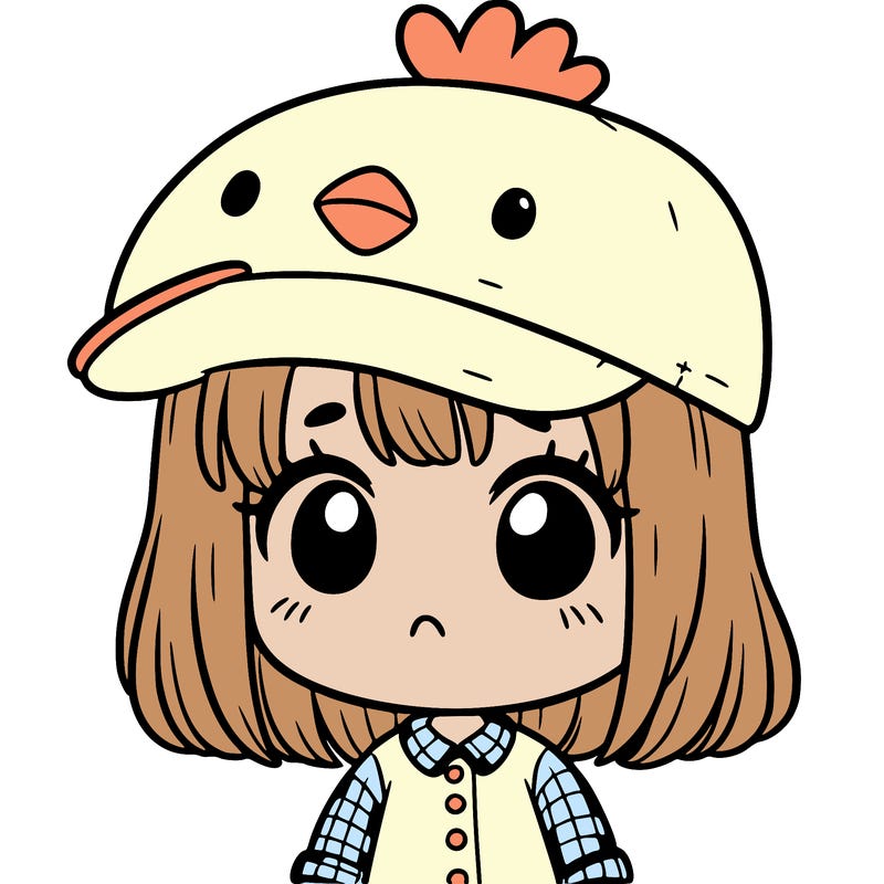 cute girl with chicken hat