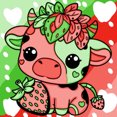 cute strawberry cow