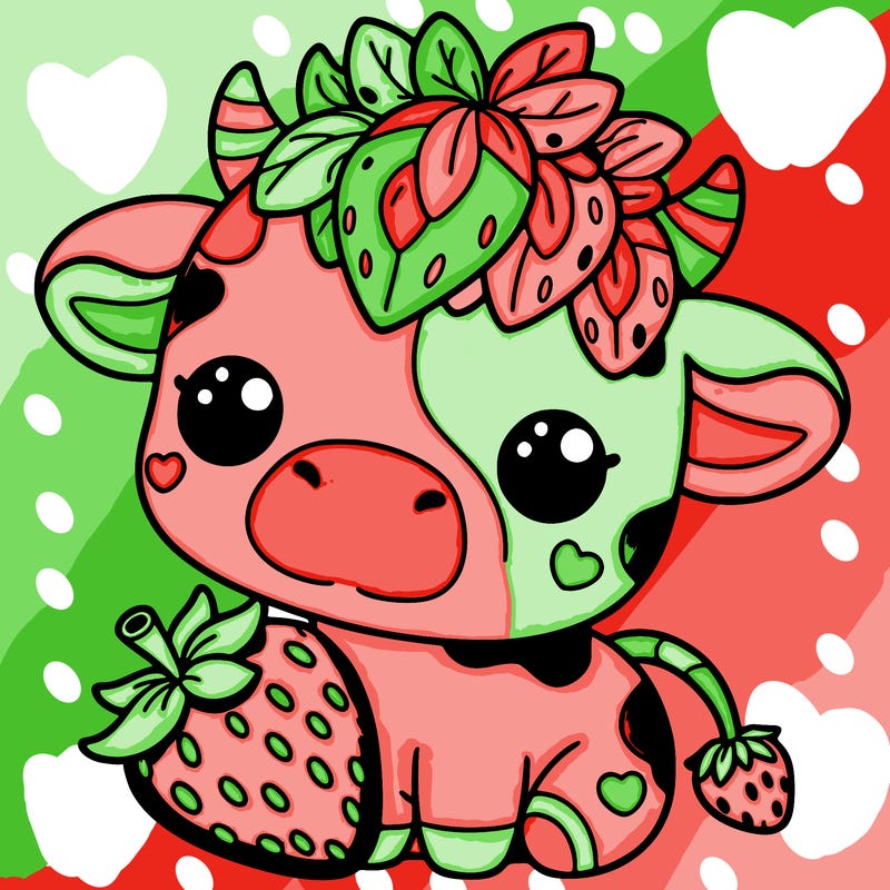 cute strawberry cow