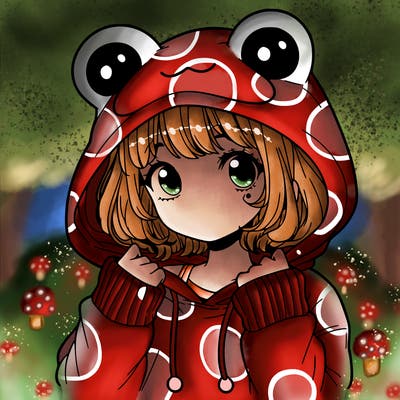 a cute teenage girl wearing a frog hoodie