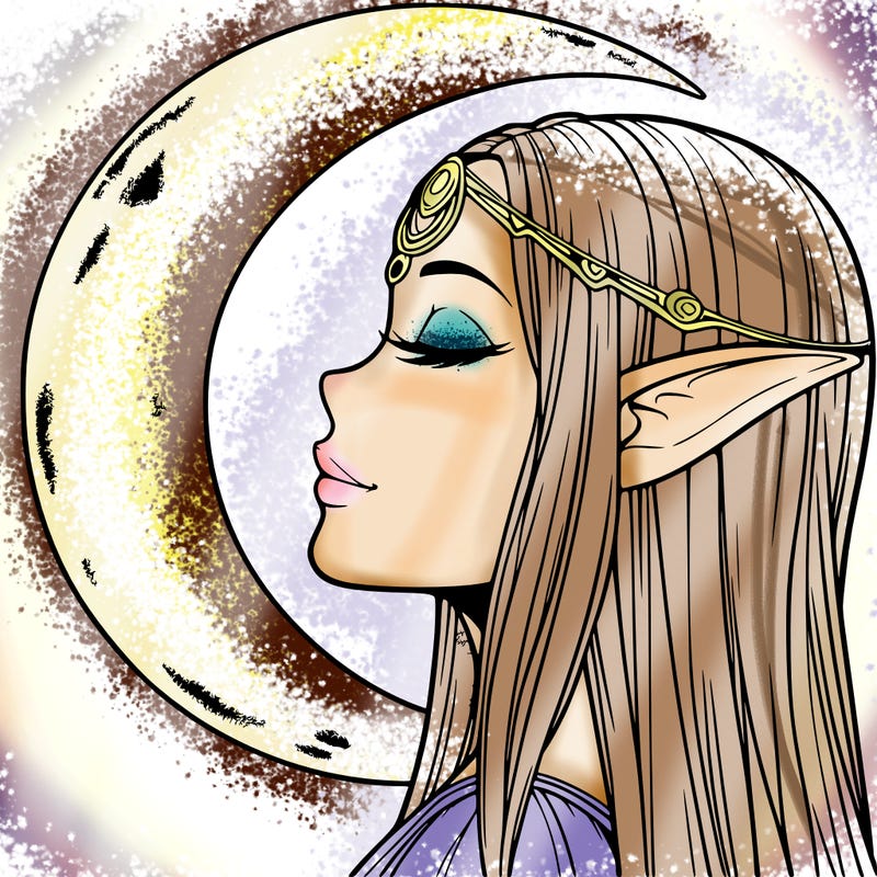 a realistic moon elf