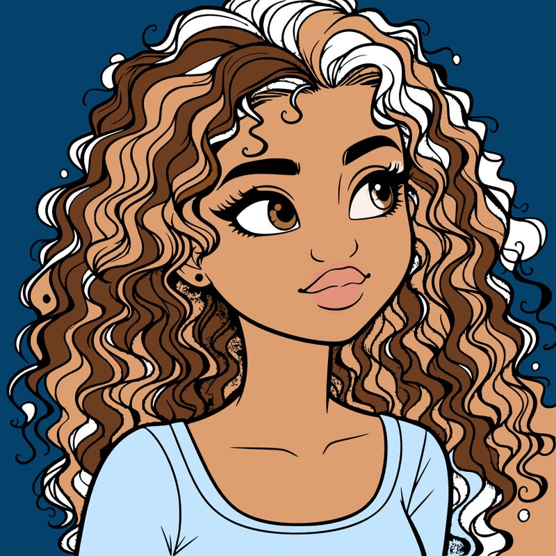realistic girl with curly hair