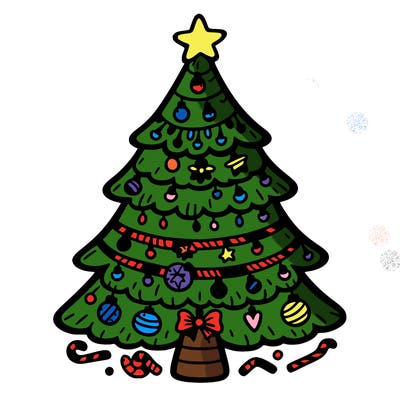 christmas tree with lots of details