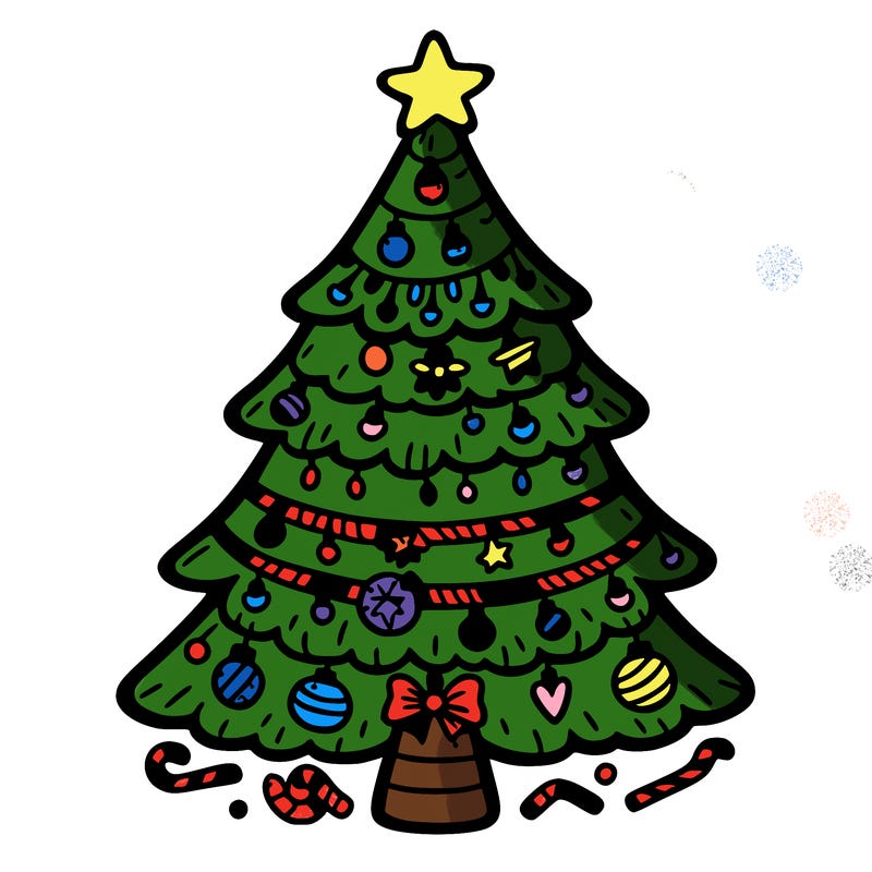 christmas tree with lots of details