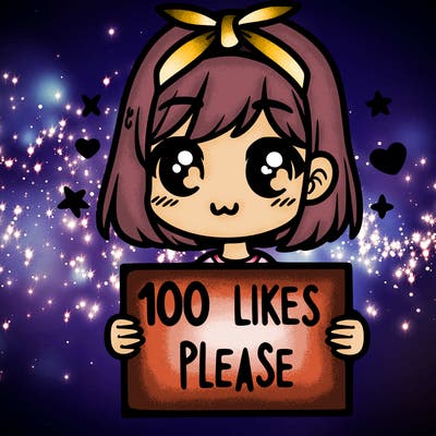 girl holding sign saying 100 likes please