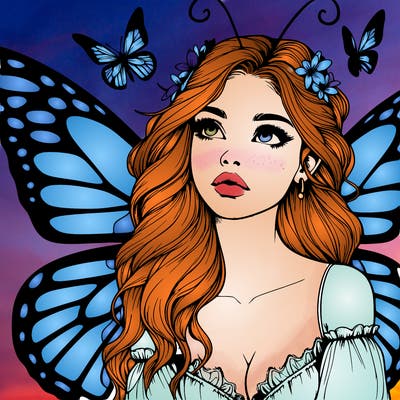 butterfly fairy realistic girl