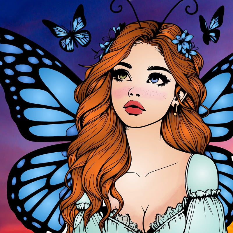 butterfly fairy realistic girl