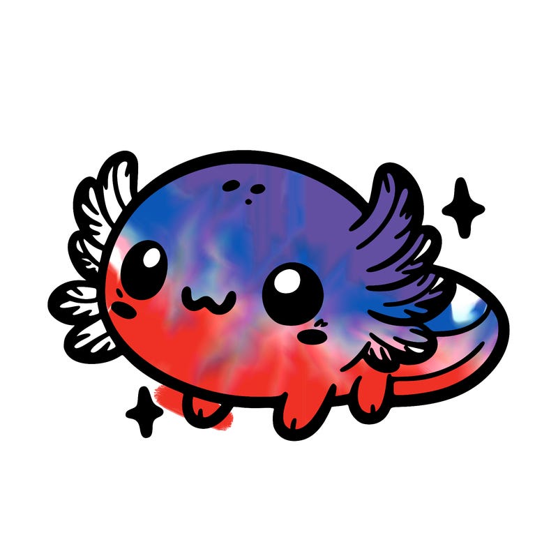 cute easy baby axolotl