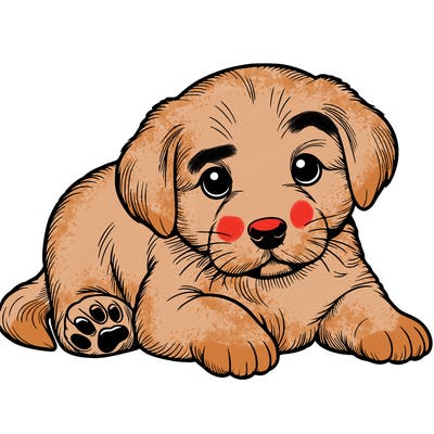 a cute realistic puppy