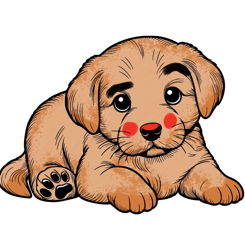 a cute realistic puppy