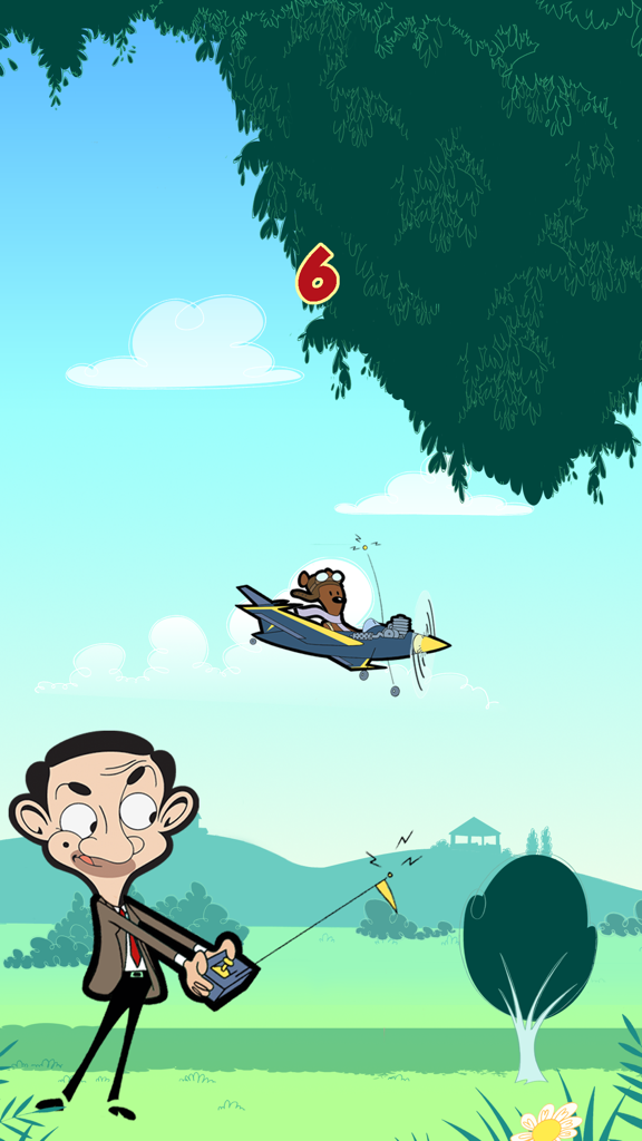 Mr Bean™ - Flying Teddy - Mr. Bean using a remote to control Teddy in a flying plane