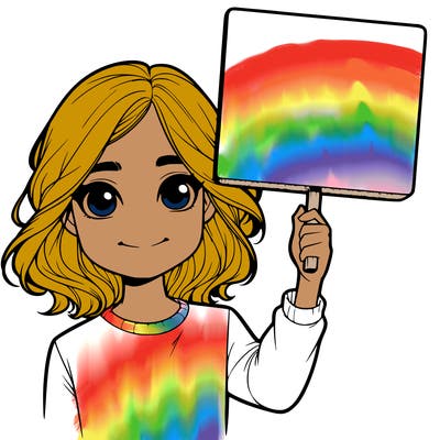 realistic girl holding up a sign