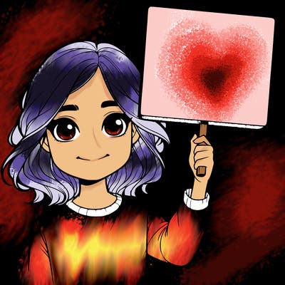 realistic girl holding up a sign