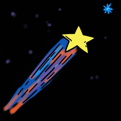 a shooting star in the sky