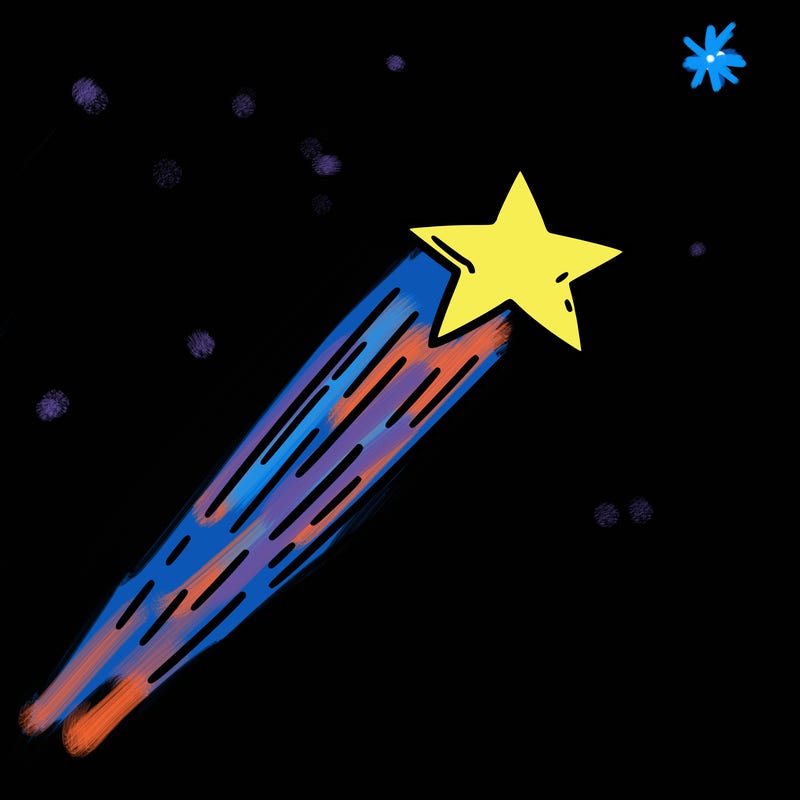 a shooting star in the sky