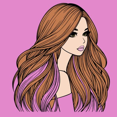 realistic girl with long realistic hair