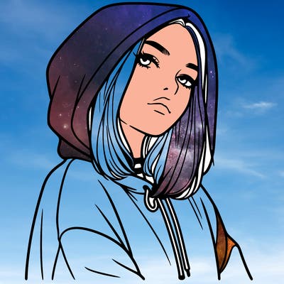 a realistic girl in a hoodie