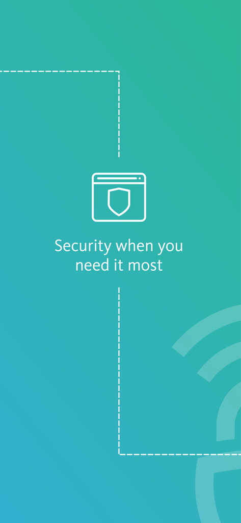 Avira Phantom VPN & Wifi Proxy - Pantalla de la aplicación móvil Avira Phantom VPN mostrando el icono del escudo de seguridad y el eslogan