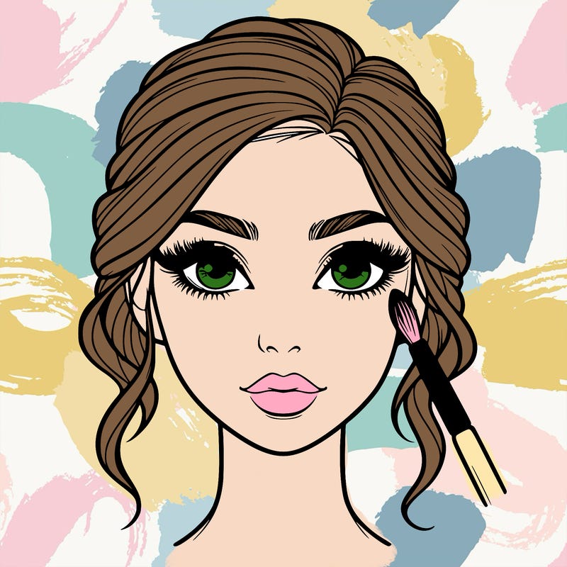 realistic person with makeup