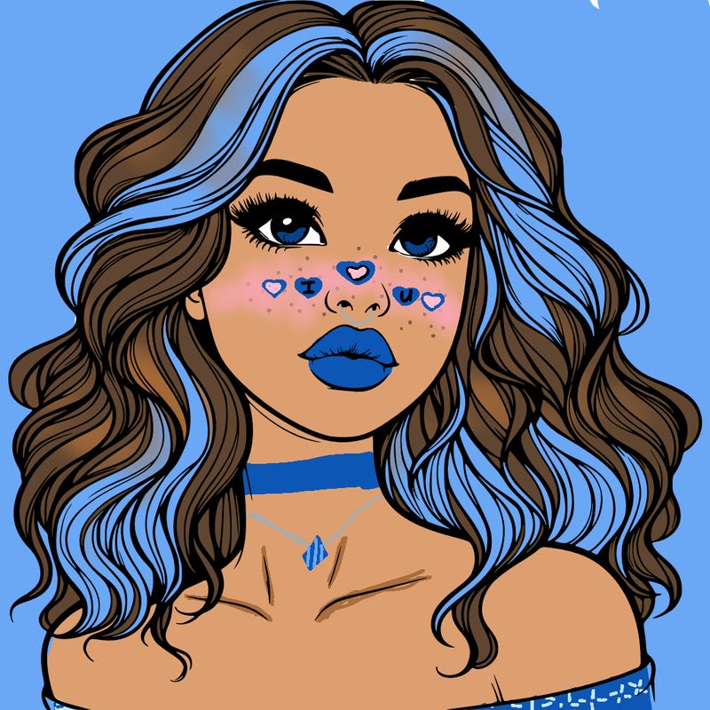 realistic girl with wavy hair and lips