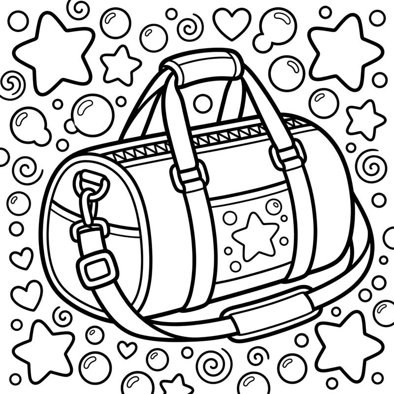 Get ready for a delightful coloring journey with this cute duffel bag template, specially crafted for toddlers. Its simple, chunky lines make it easy for little ones to express their creativity and develop fine motor skills.