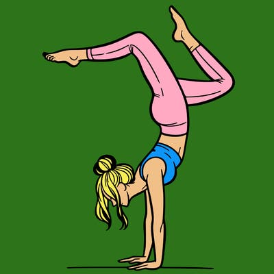 a woman doing a handstand