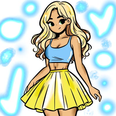 woman in a skirt and crop top