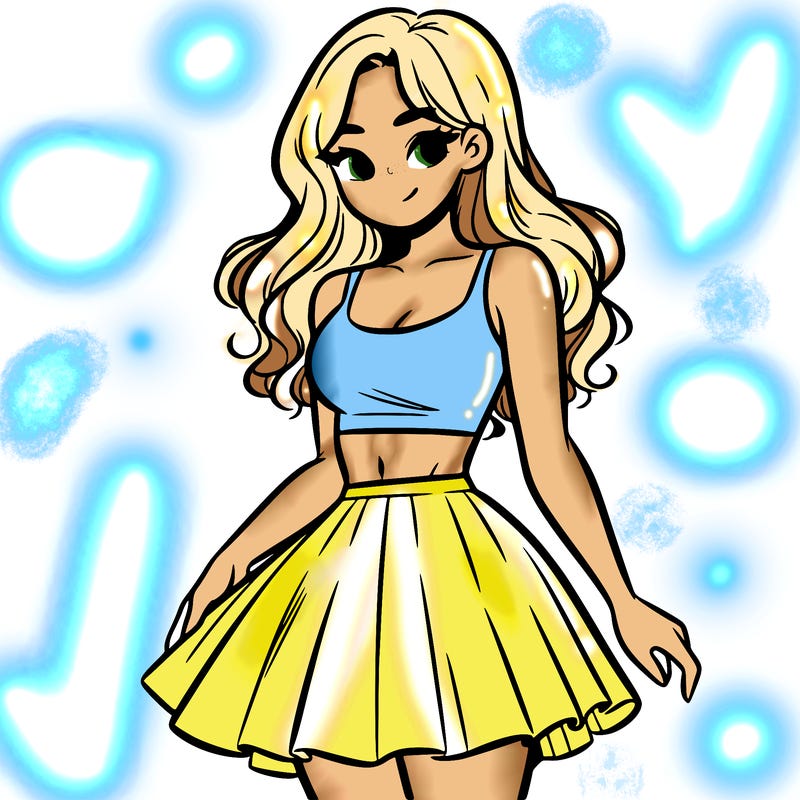 woman in a skirt and crop top