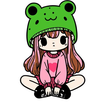 a girl wearing a frog hat and some frog socks