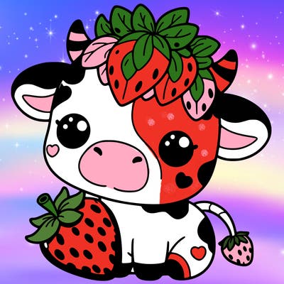 cute strawberry cow