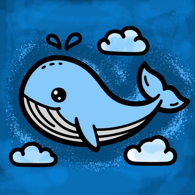 illustration of a simple whale for children