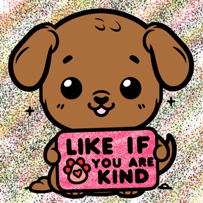 make a sign that says like if you are kind with a cute little dog