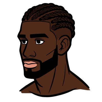 human man with short braids