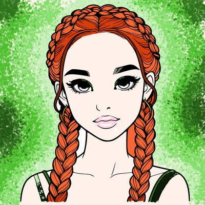 realistic girl with braids