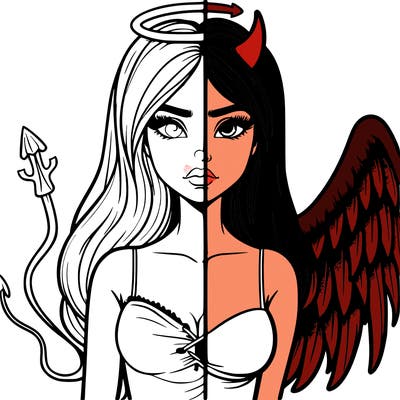 devil vs angel realistic girl