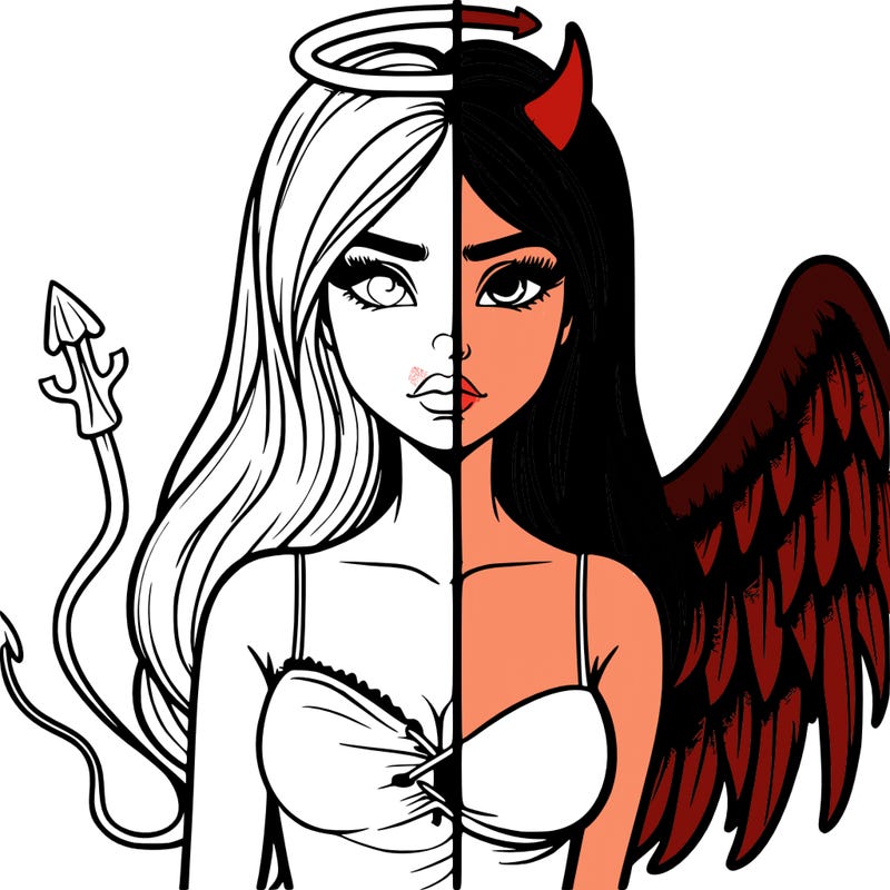 devil vs angel realistic girl