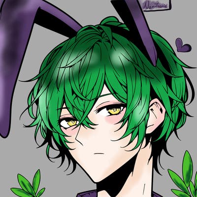 hot anime boy with bunny ears realistic