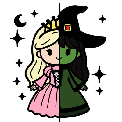 split princess and witch