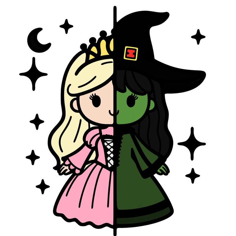 split princess and witch