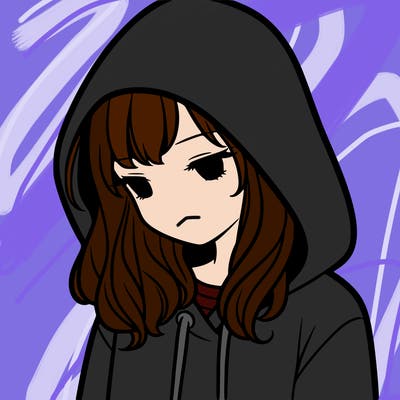 girl with a hoodie with hood over her head