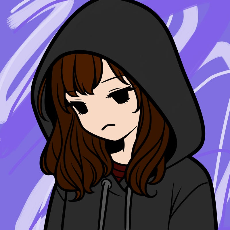 girl with a hoodie with hood over her head